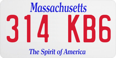 MA license plate 314KB6