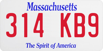 MA license plate 314KB9
