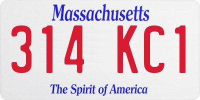 MA license plate 314KC1