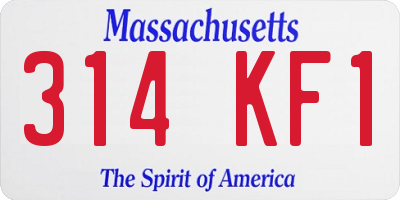MA license plate 314KF1