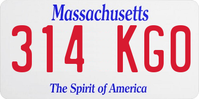 MA license plate 314KG0
