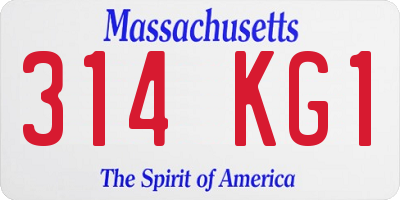 MA license plate 314KG1