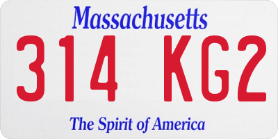 MA license plate 314KG2
