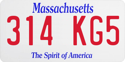 MA license plate 314KG5