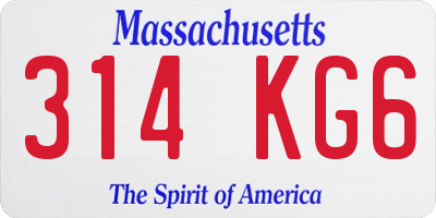 MA license plate 314KG6