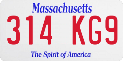 MA license plate 314KG9