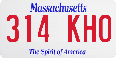 MA license plate 314KH0