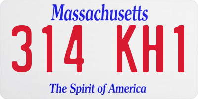 MA license plate 314KH1