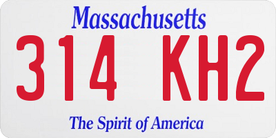 MA license plate 314KH2