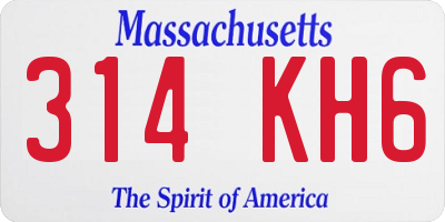 MA license plate 314KH6