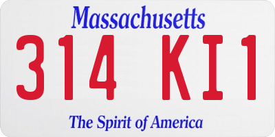 MA license plate 314KI1
