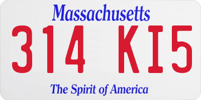 MA license plate 314KI5