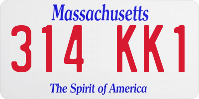 MA license plate 314KK1