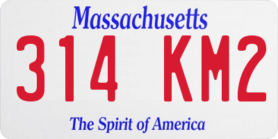 MA license plate 314KM2