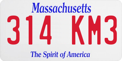 MA license plate 314KM3