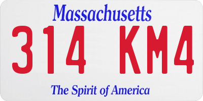 MA license plate 314KM4