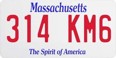 MA license plate 314KM6
