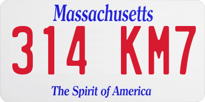 MA license plate 314KM7