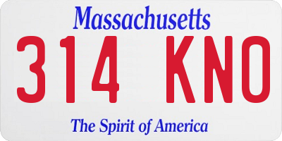 MA license plate 314KN0