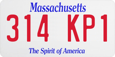 MA license plate 314KP1