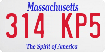 MA license plate 314KP5