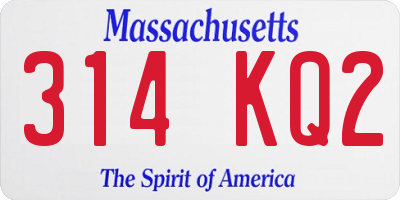 MA license plate 314KQ2