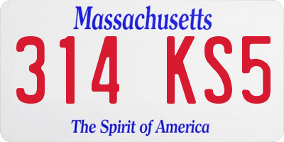 MA license plate 314KS5