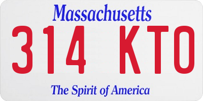 MA license plate 314KT0