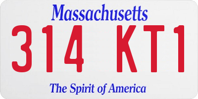 MA license plate 314KT1