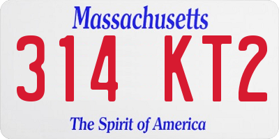 MA license plate 314KT2