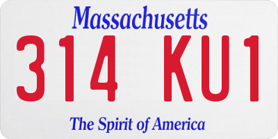 MA license plate 314KU1