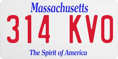 MA license plate 314KV0