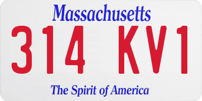 MA license plate 314KV1