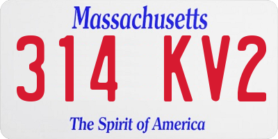 MA license plate 314KV2