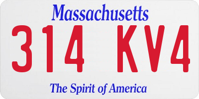 MA license plate 314KV4