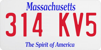MA license plate 314KV5