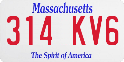 MA license plate 314KV6