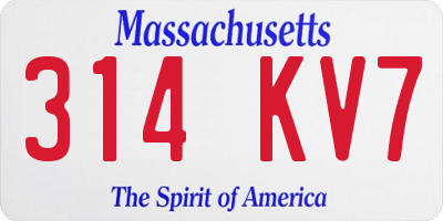 MA license plate 314KV7