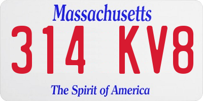 MA license plate 314KV8