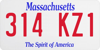 MA license plate 314KZ1