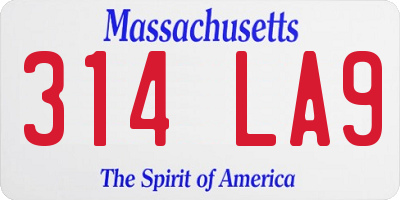 MA license plate 314LA9