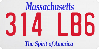 MA license plate 314LB6