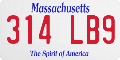 MA license plate 314LB9