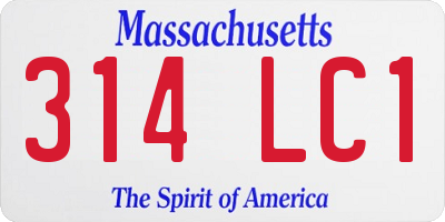 MA license plate 314LC1