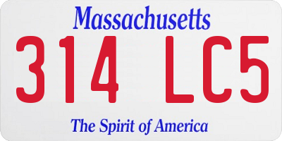 MA license plate 314LC5