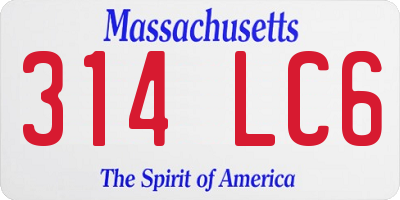 MA license plate 314LC6