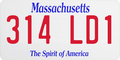 MA license plate 314LD1