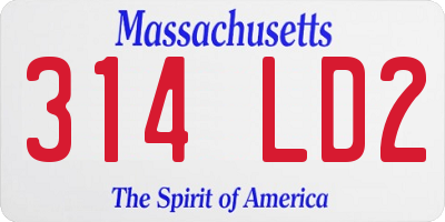 MA license plate 314LD2