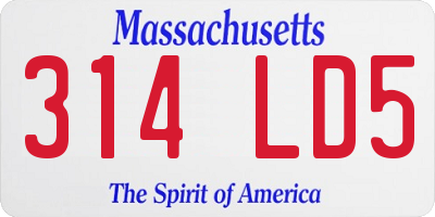 MA license plate 314LD5