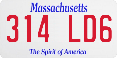 MA license plate 314LD6